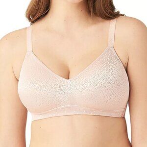 🆕WACOAL Back Appeal Wireless Seamless Unpadded Bra 34D Beige #852303